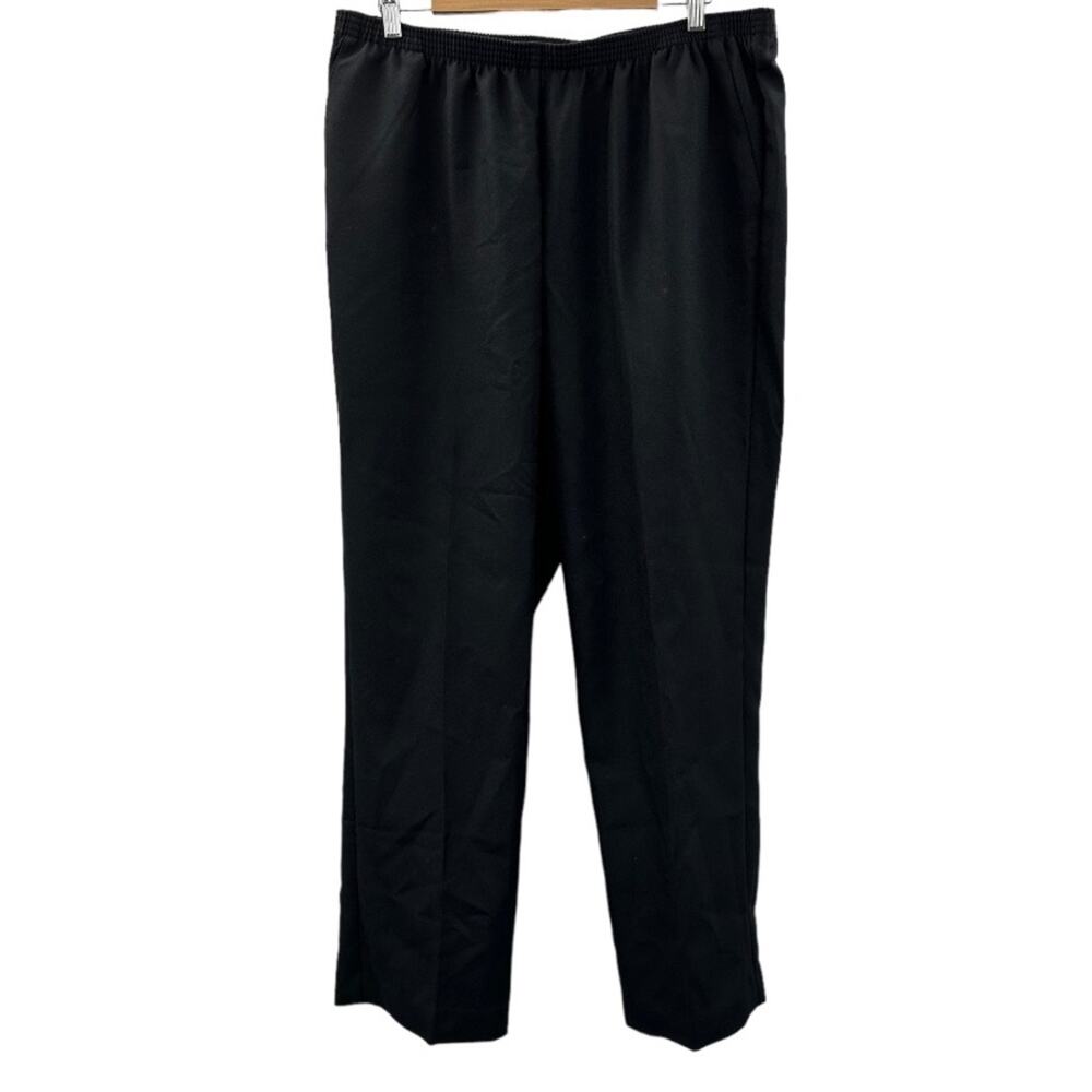 Alfred Dunner Classics Black‎ Pull-On Elasticized Waist Wide Leg Pants Size 16W